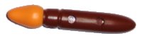 LEGO onderdeel Minifigure, Utensil Paint Brush with Molded Orange Bristles Pattern 93552pb05