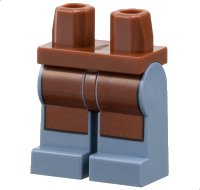LEGO onderdeel Hips and Sand Blue Legs with Reddish Brown Apron with Straight Bottom Pattern 970c55pb05b