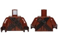 LEGO part Torso SW Jawa with Dark Brown and Black Pouches and Straps Pattern / Reddish Brown Arms / Dark Brown Hands 973pb1735c01