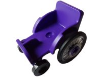 Mini Doll, Utensil Wheelchair with Trans-Clear Wheelchair Wheels with Technic Pin Hole and Black Trolley Wheels (2135 / 80441pb01 / 2496), LEGO part number 2135c01