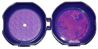 LEGO part Container, Pod with Medium Lavender 6 x 6 Round Plate and Medium Lavender 1 x 2 Plate with Friends Pattern (Stickers) - Set 5005236 29632c06pb01