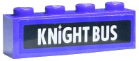 LEGO part Mattone 1 x 4 con motivo 'KNIGHT BUS' (Adesivo) - Set 4866 3010pb154