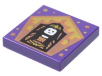 LEGO onderdeel Tegel 2 x 2 with HP Chocolate Frog Card Rowena Ravenclaw Pattern 3068pb1740