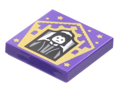 LEGO part Tile 2 x 2 with HP Chocolate Frog Card Severus Snape Pattern (3068pb1744)