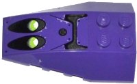 LEGO part Wedge 6 x 4 Triple Curved with Lime Jet Engines, Filler Cap, Dark Purple Panels and Bolts Pattern (Sticker) - Set 70128 43712pb042