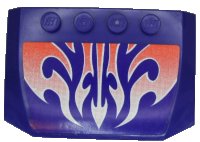LEGO onderdeel Wedge 4 x 6 x 2/3 Triple Curved with Red and White Faded Flames Pattern (Sticker) - Set 8491 52031pb018