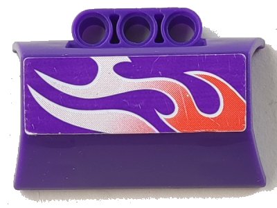 LEGO part Technic, Panel Engine Block Half / Side Intake with Flames Pattern Model Right Side (Sticker) - Set 8491 (61069pb002R)
