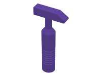 LEGO part Minifigure, Utensil Tool Cross Pein Hammer - 6-Rib Handle 6246b