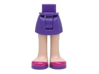 LEGO onderdeel Mini Doll Hips and Skirt, Light Nougat Legs and Dark Purple and Magenta Shoes Pattern - Thick Hinge 92252c00pb007