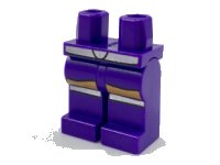 LEGO part Hips and Legs with Silver Belt, Skirt, Nougat Legs, and Boots with Silver Rim Pattern 970c00pb0733