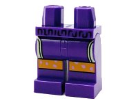 LEGO onderdeel Hips and Legs with Yellowish Green Pockets and Orange Knees with Lavender Spots Pattern 970c00pb1187
