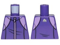 LEGO part Torso Tracksuit with Medium Lavender Zipper and White Mountain Logo on Back Pattern 973pb3546
