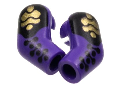 LEGO onderdeel Arm, (Matching Left and Right) Pair with Black and Gold Armor Pattern (981982pb277)