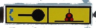LEGO onderdeel Tile 1 x 4 with Engine On/Off Pattern (Sticker) - Set 8480 (2431pb0018)