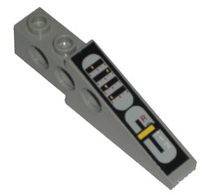 LEGO part Technic Slope 6 x 1 x 1 2/3 with Gearstick and Controls Pattern (Sticker) - Set 8280 (2744pb015)
