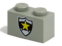 LEGO part Mattone 1 x 2 con Pattern Distintivo Stella Giallo Polizia 3004pb008