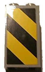 LEGO onderdeel Brick 2 x 2 x 3 with Black and Yellow Danger Stripes Pattern Right (Sticker) - Set 4514 (30145pb006R)
