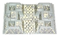 LEGO part Plaque de base, surélevée 32 x 48 x 6 avec 4 fosses d'angle avec motif roche tan et gris 30271px4