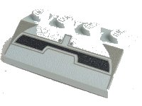 LEGO part Slope 45 2 x 4 with Dark Gray and Black Lines Pattern 3037px2