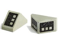 LEGO part Slope 45 2 x 1 Double with Double 3 Button Black Pattern 3044p37