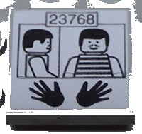 LEGO part Fliese 2 x 2 mit Prisoner ID 23768 Muster 3068pb0002