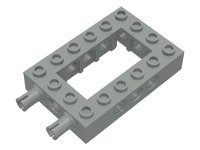 LEGO part Technic, Brique 4 x 6 Open Center with 2 Fixed Rotatable Friction Pins on End 32531c01