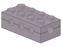 LEGO onderdeel Technic, Brick 2 x 4 with Holes on All Sides - Solid Studs 3709c