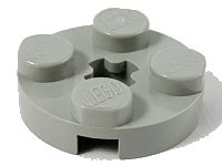 LEGO part Plate, Round 2 x 2 with Axle Hole 4032