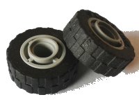 LEGO part Wheel 11mm D. x 8mm with Center Groove with Black Tire 17.5mm D. x 6mm with Shallow Staggered Treads (42610 / 42611) 42610c04