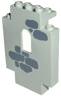 LEGO part Panel 2 x 5 x 6 Wall with Window with Dark Gray Stones Pattern 4444p02