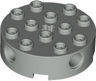 LEGO part Brick Round 4 x 4 with 4 Side Pin Holes and Center Axle Hole 6222