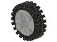 LEGO part Wheel FreeStyle with Technic Pin Hole with Black Tire 24mm D. x 8mm Offset Tread - Interior Ridges (6248 / 3483) 6248c01