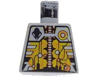 LEGO part Torso Space UFO Silver and Gold Circuitry Pattern 973px132