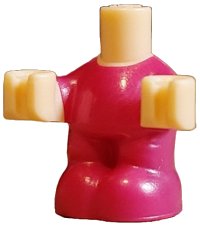 LEGO onderdeel Micro Doll, Body Baby / Toddler with Molded Magenta Jumpsuit / Coverall Pattern 111388pb03