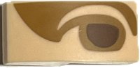 LEGO part Slope, Curved 2 x 1 x 2/3 with Reddish Brown Right Eye with Medium Nougat Eyelid and Shadow Pattern (Mona Lisa) 11477pb200