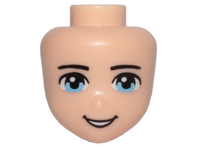 LEGO part Mini Doll, Head Friends Male with Light Blue Eyes and Open Mouth Pattern (14015)