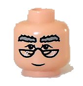 LEGO part Minifigure, Head Glasses with HP Dumbledore Pattern 3626pb0003