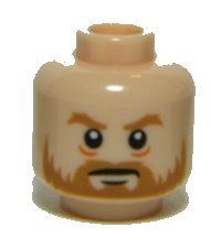 LEGO part Minifigure, Head Medium Nougat Beard and Bushy Eyebrows, White Pupils, Stern Pattern 3626pb1024