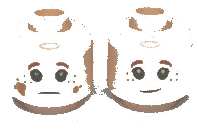 LEGO part Minifigure, Head Dual Sided Child Freckles, White Pupils, Dirt Stains, Reddish Brown Eyebrows Pattern - Hollow Stud (3626pb2709)
