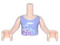 LEGO part Torso Mini Doll Girl Lavender Top with Dark Pink and White Flowers Pattern, Light Nougat Arms with Hands FTGpb072c01