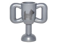 LEGO part Minifigure, Utensil Trophy Cup Small with Silver Terrier Dog Pattern 10172pb001