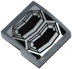 LEGO onderdeel Slope, Curved 2 x 2 x 2/3 with 2 Octagonal Exhausts Pattern (Sticker) - Set 70223 (15068pb027)