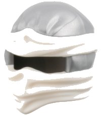 LEGO part Figurine, Couvre-chef Ninjago Type Wrap 2 avec Wraps Blancs Moulés et Motif Nœud 19857pb03