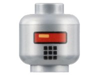 LEGO part Minifigure, Head Alien with Red Visor and 9 Mouth Squares Pattern 3626pb1025