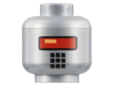 LEGO part Minifigure, Head Alien with Red Visor and 9 Mouth Squares Pattern (3626pb1025)