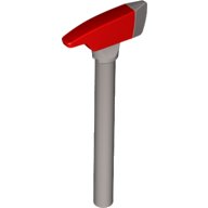 LEGO part Minifigure, Utensil Axe, Pick End with Molded Red Head Pattern 39802pb01