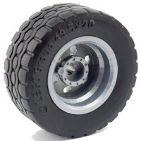 LEGO onderdeel Wheel 30.4mm D. x 20mm with No Pin Holes and Reinforced Rim with Black Tire 49.5 x 20 (56145 / 15413) 56145c05