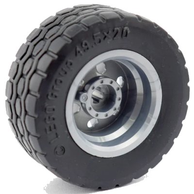 LEGO onderdeel Wheel 30.4mm D. x 20mm with No Pin Holes and Reinforced Rim with Black Tire 49.5 x 20 (56145 / 15413) (56145c05)
