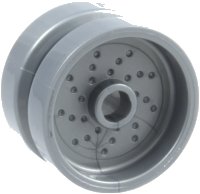 LEGO part Wheel 18mm D. x 12mm with Pin Hole and Stud, Dotted Brake Rotor Lines 66727