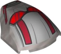 LEGO part Large Figure Armor, Smooth with 2 x 2 Round Brick Attachment with Red and Dark Red Ant-Man Mask and Glasses Pattern 85834pb05